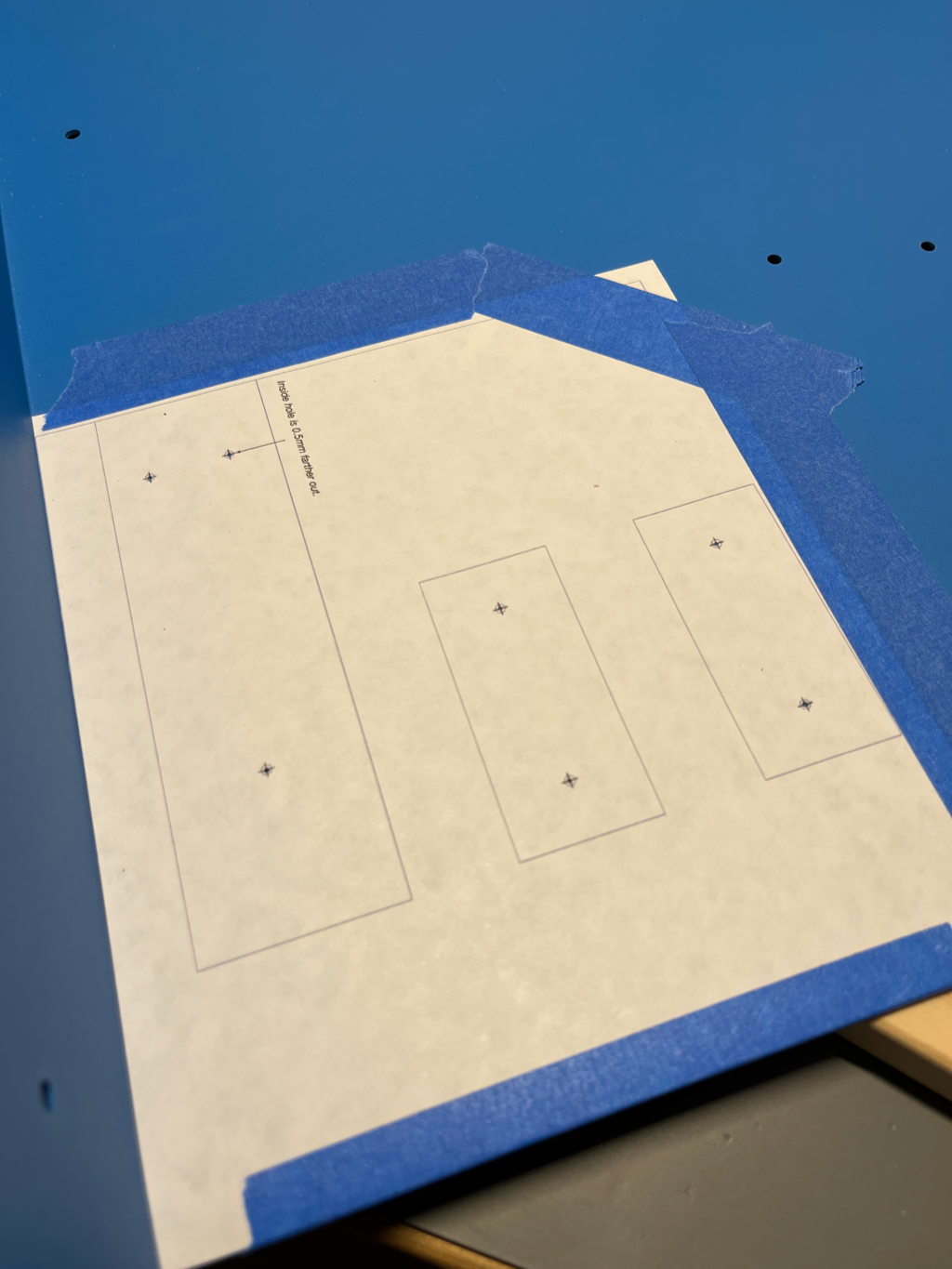 Drilling template, from Mean Well mechanical drawings.