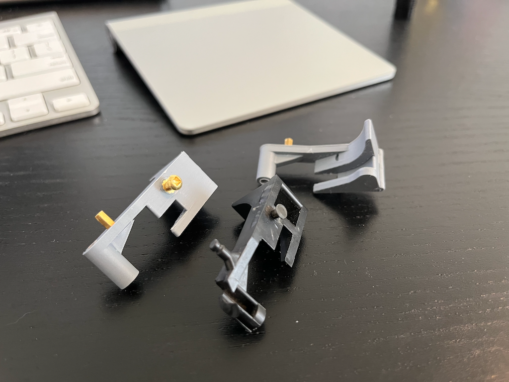 Broken part, and replacements.